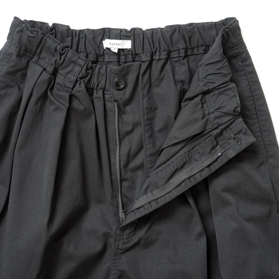 kontor / KON-PT03263 - BLACK ギャザード イージーパンツ Garment-dyed relaxed volume pants |  | 05
