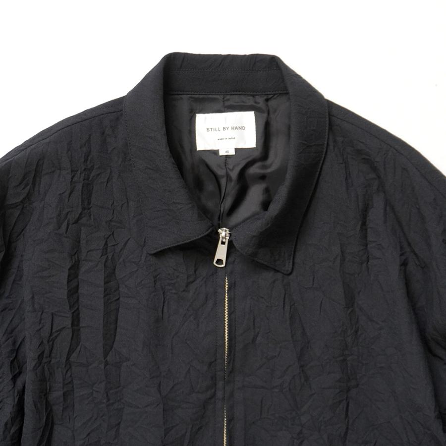STILL BY HAND スティルバイハンド / BL08263 - BLACK ジップアップブルゾン Creasy zip up blouson | STILL BY HAND | 02