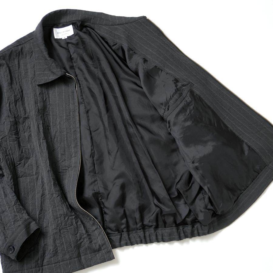 STILL BY HAND スティルバイハンド / BL08263 - CHARCOAL ジップアップブルゾン Creasy zip up blouson | STILL BY HAND | 05