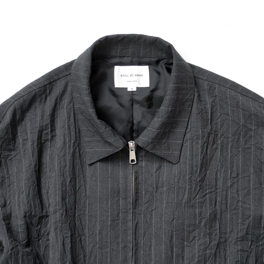 STILL BY HAND スティルバイハンド / BL08263 - CHARCOAL ジップアップブルゾン Creasy zip up blouson | STILL BY HAND | 02