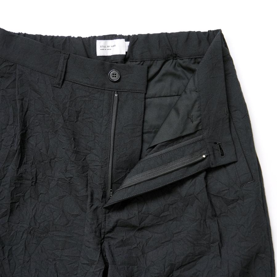 STILL BY HAND スティルバイハンド / PT09263 - BLACK ワンタックパンツ Creasy pleated pants | STILL BY HAND | 04