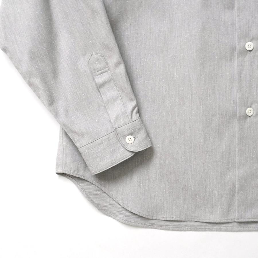 STILL BY HAND スティルバイハンド / SH02263 - GREY シルクネップ バンドカラーシャツ Silk nep band collar shirt | STILL BY HAND | 04