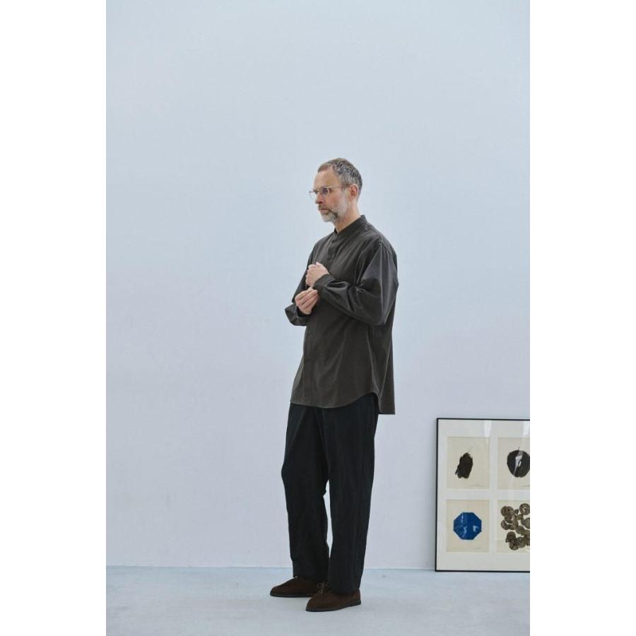 STILL BY HAND スティルバイハンド / SH02263 - GREY シルクネップ バンドカラーシャツ Silk nep band collar shirt | STILL BY HAND | 07