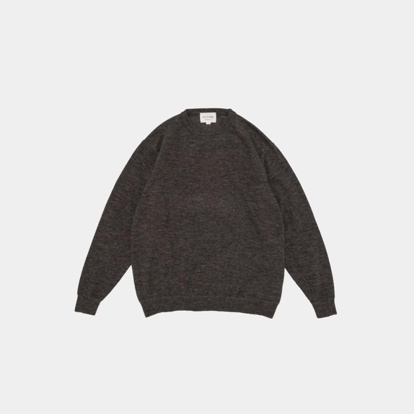 STILL BY HAND スティルバイハンド / KN03263 - ASH BROWN エクストラキッドモヘア混 クルーネックプルオーバー Wool mohair pullover | STILL BY HAND