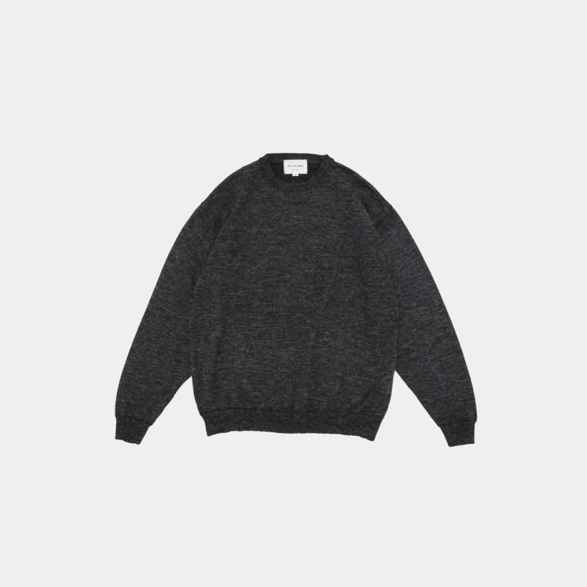 STILL BY HAND スティルバイハンド / KN03263 - CHARCOAL エクストラキッドモヘア混 クルーネックプルオーバー Wool mohair pullover | STILL BY HAND