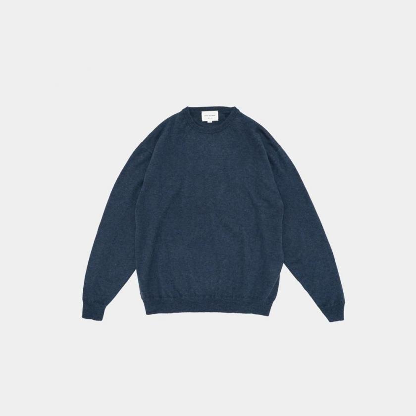 STILL BY HAND スティルバイハンド / KN03263 - DUSTY BLUE エクストラキッドモヘア混 クルーネックプルオーバー Wool mohair pullover | STILL BY HAND