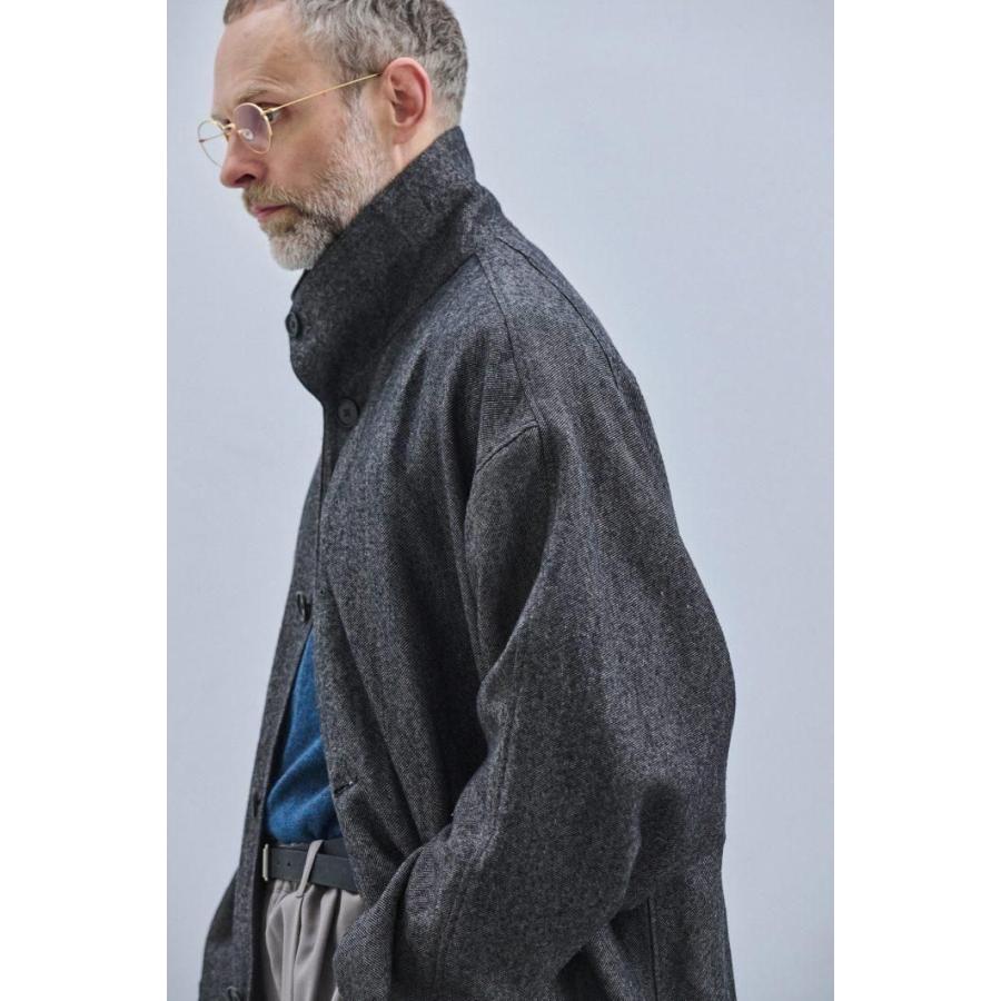 STILL BY HAND スティルバイハンド / CO01263 - MELANGE GREY リネン混ウール コート Linen mixed wool coat | STILL BY HAND | 11
