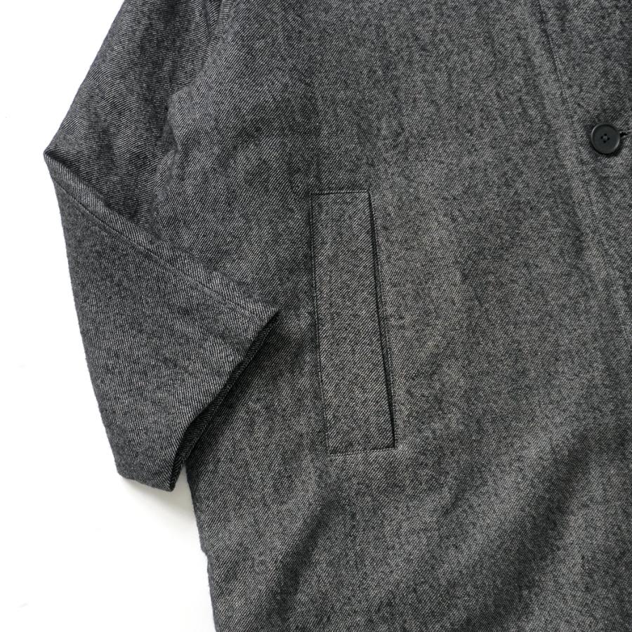 STILL BY HAND スティルバイハンド / CO01263 - MELANGE GREY リネン混ウール コート Linen mixed wool coat | STILL BY HAND | 05