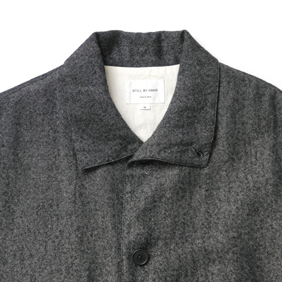 STILL BY HAND スティルバイハンド / CO01263 - MELANGE GREY リネン混ウール コート Linen mixed wool coat | STILL BY HAND | 03