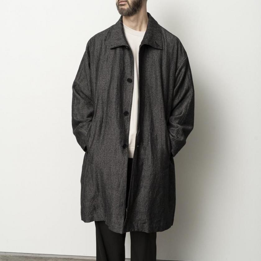 STILL BY HAND スティルバイハンド / CO01263 - MELANGE GREY リネン混ウール コート Linen mixed wool coat | STILL BY HAND | 08