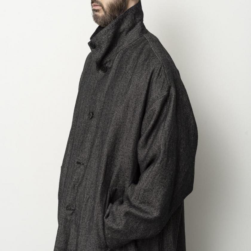 STILL BY HAND スティルバイハンド / CO01263 - MELANGE GREY リネン混ウール コート Linen mixed wool coat | STILL BY HAND | 09