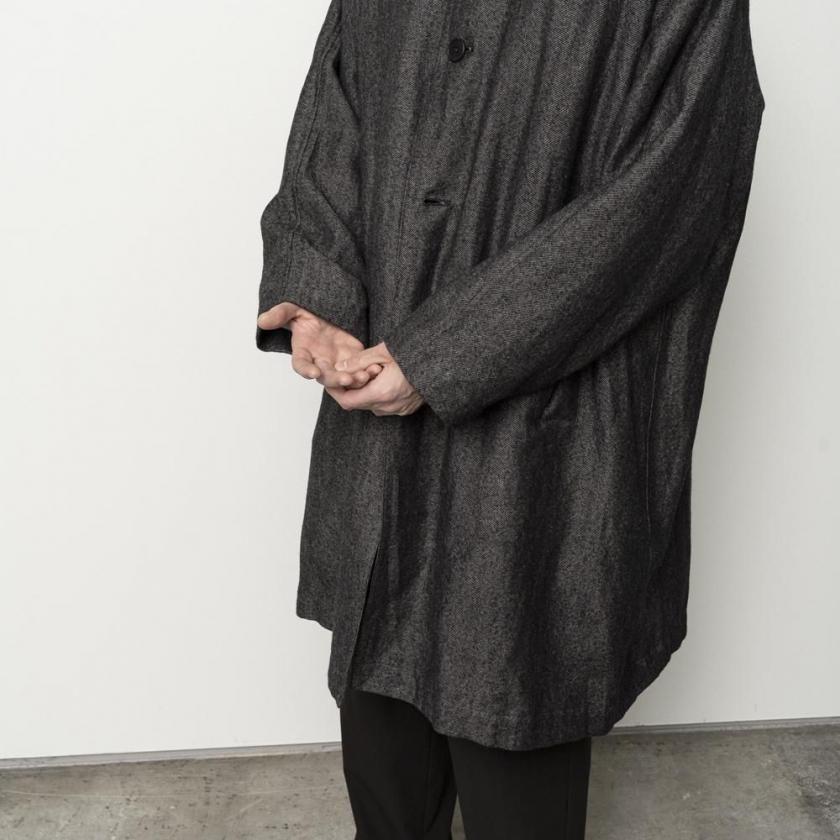 STILL BY HAND スティルバイハンド / CO01263 - MELANGE GREY リネン混ウール コート Linen mixed wool coat | STILL BY HAND | 10