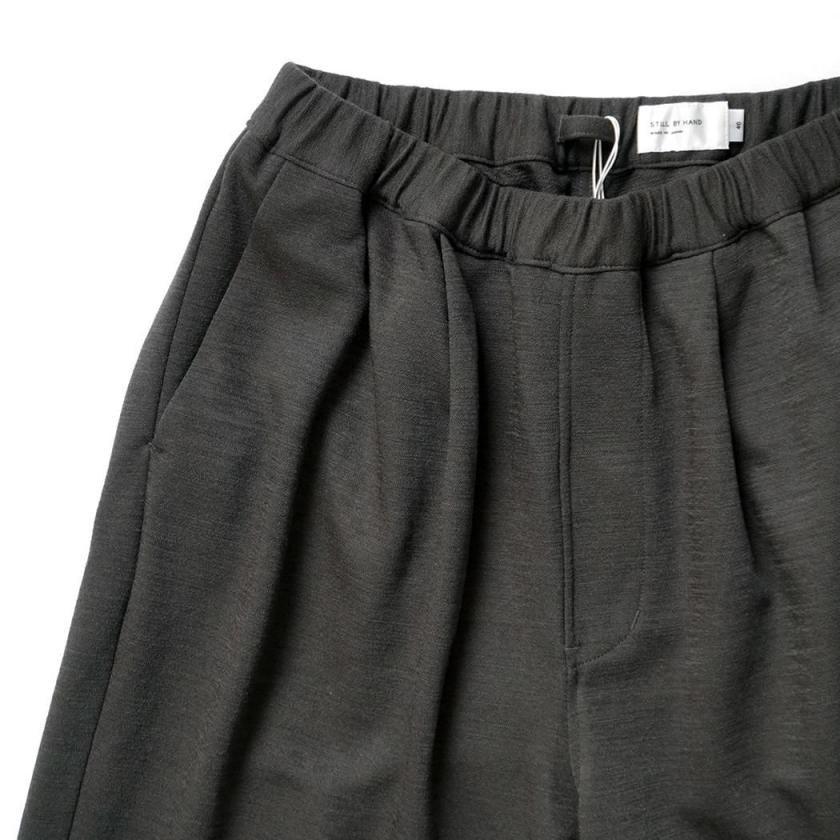 STILL BY HAND スティルバイハンド / CS06263 - BROWN CHARCOAL ウールジャージー ワイドパンツ Wide jersey pants | STILL BY HAND | 02