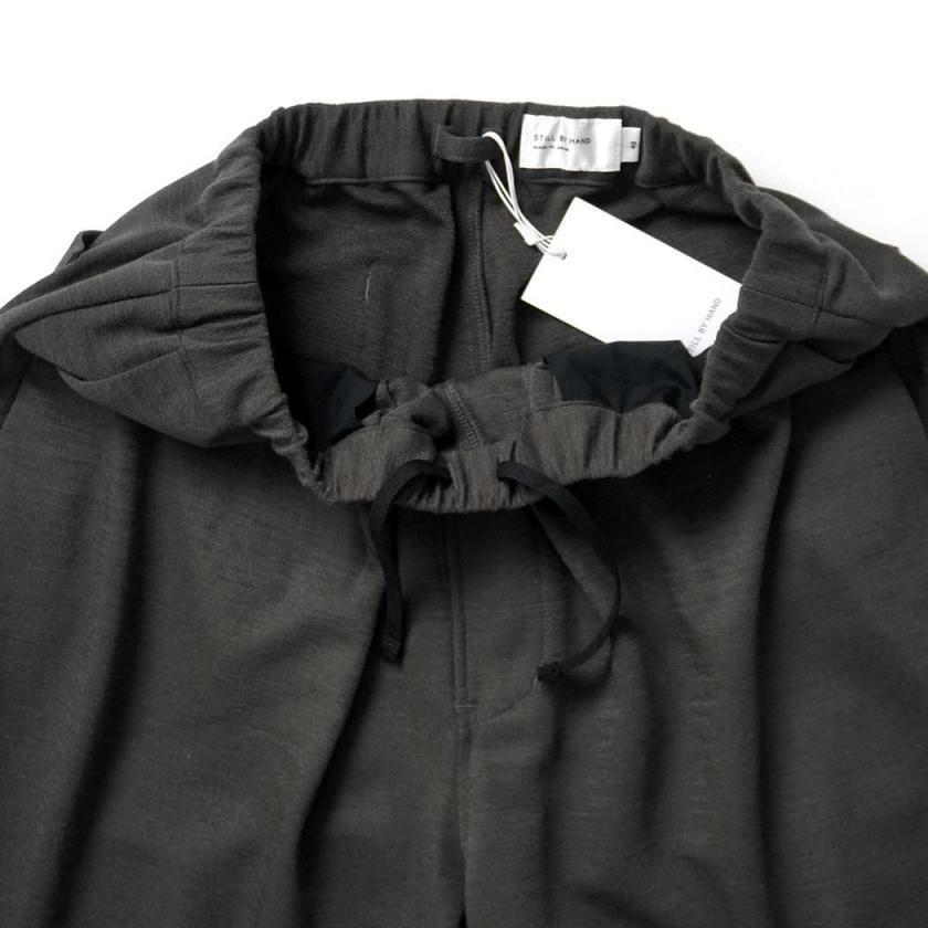 STILL BY HAND スティルバイハンド / CS06263 - BROWN CHARCOAL ウールジャージー ワイドパンツ Wide jersey pants | STILL BY HAND | 04