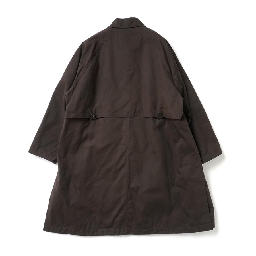 kontor / KON-CO01263 - DARK BROWN ワックスコート素材 オーバーコート Wax coated shoulder patch overcoat |  | 01