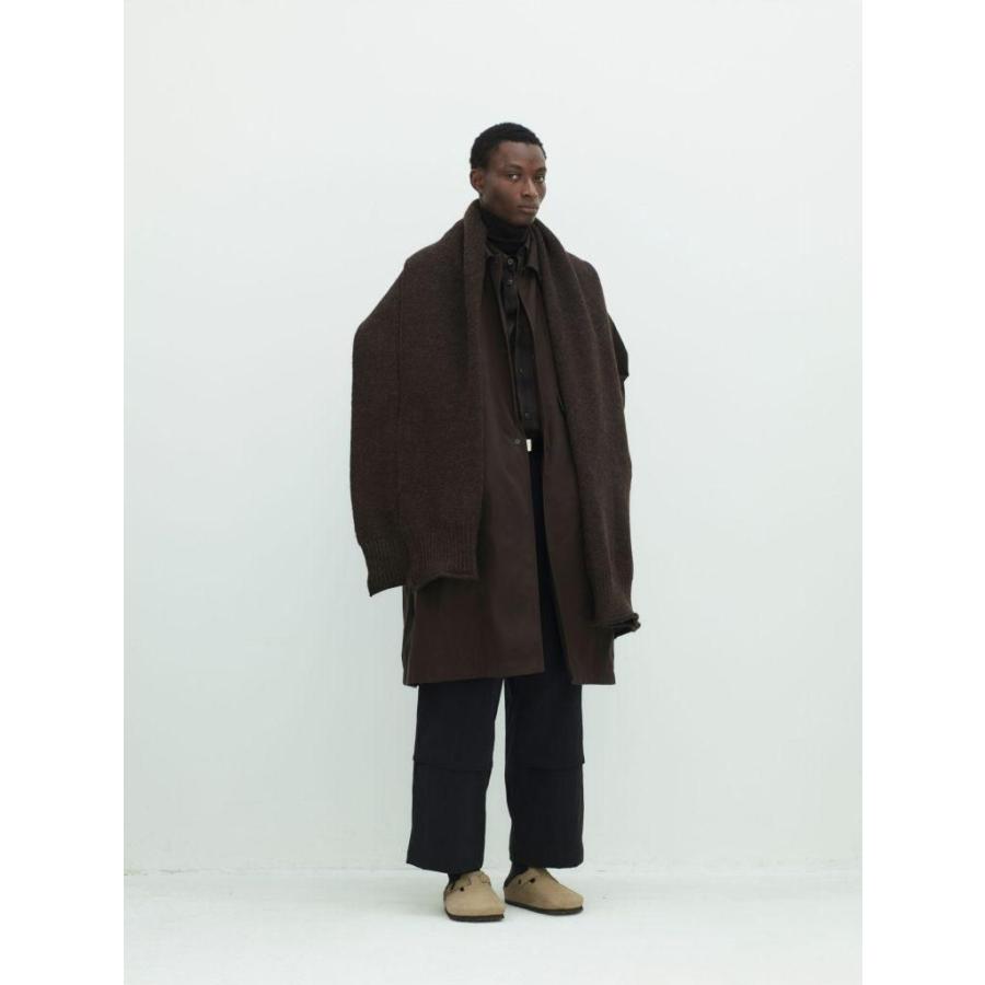 kontor / KON-CO01263 - DARK BROWN ワックスコート素材 オーバーコート Wax coated shoulder patch overcoat |  | 12