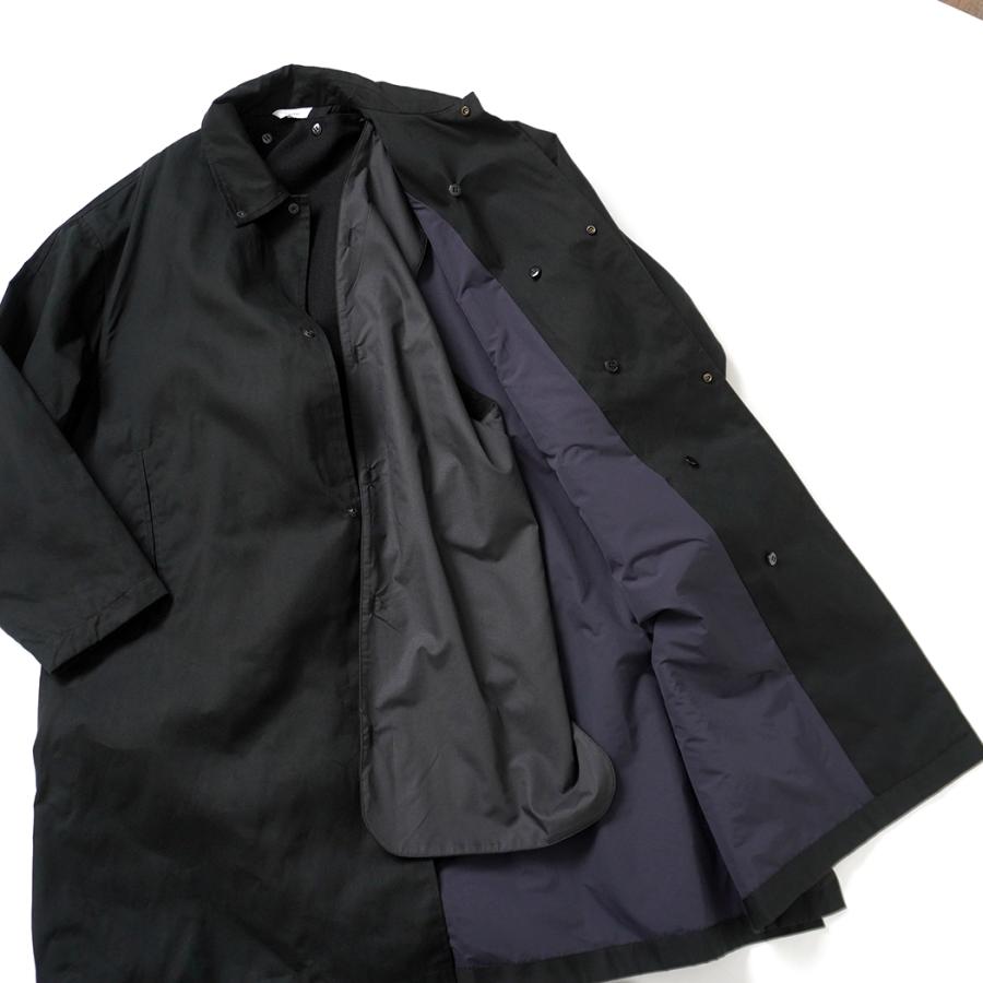 kontor / KON-CO01263 - BLACK ワックスコート素材 オーバーコート Wax coated shoulder patch overcoat |  | 09