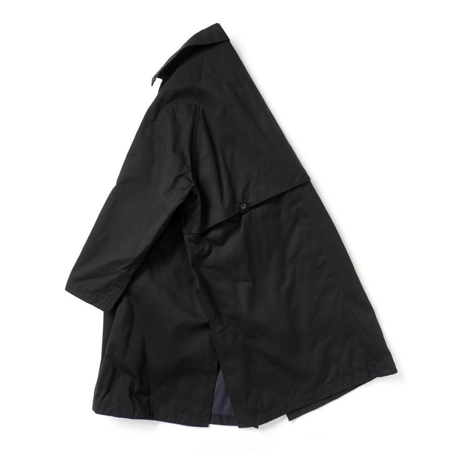 kontor / KON-CO01263 - BLACK ワックスコート素材 オーバーコート Wax coated shoulder patch overcoat |  | 02