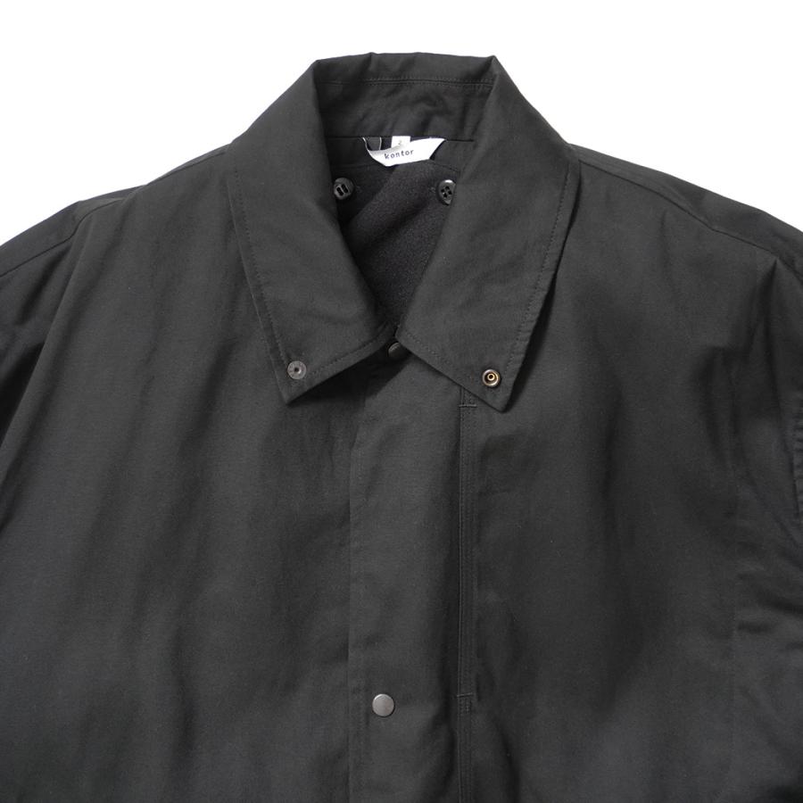 kontor / KON-CO01263 - BLACK ワックスコート素材 オーバーコート Wax coated shoulder patch overcoat |  | 03
