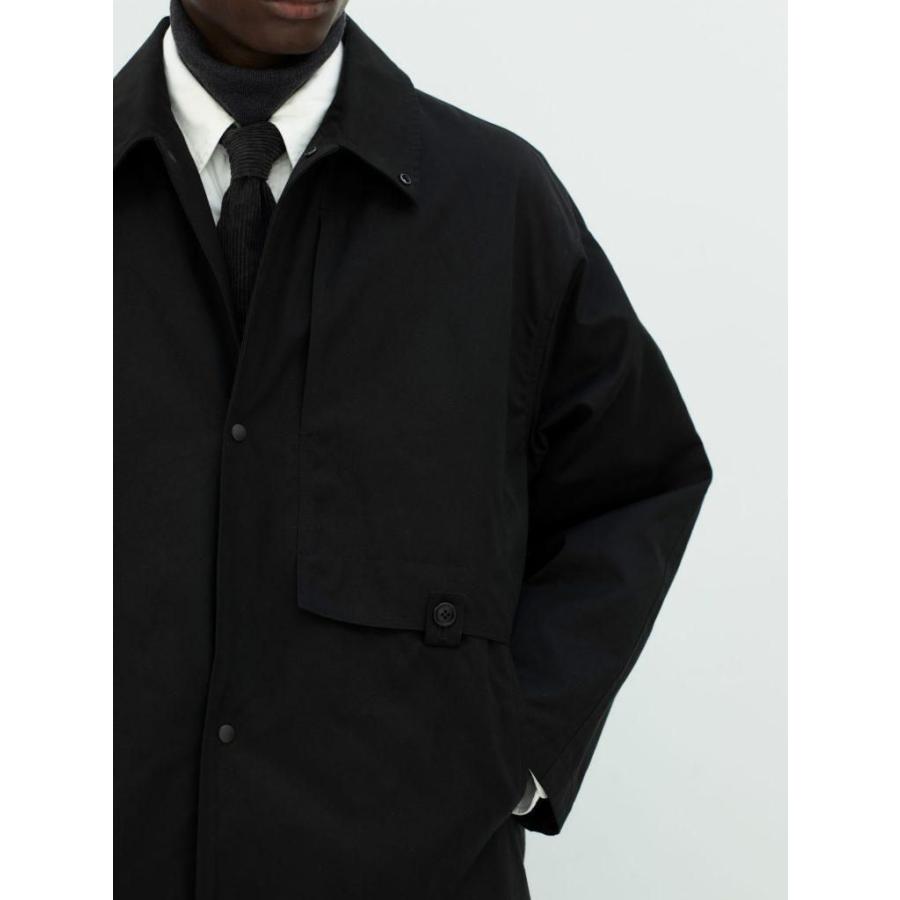 kontor / KON-CO01263 - BLACK ワックスコート素材 オーバーコート Wax coated shoulder patch overcoat |  | 13