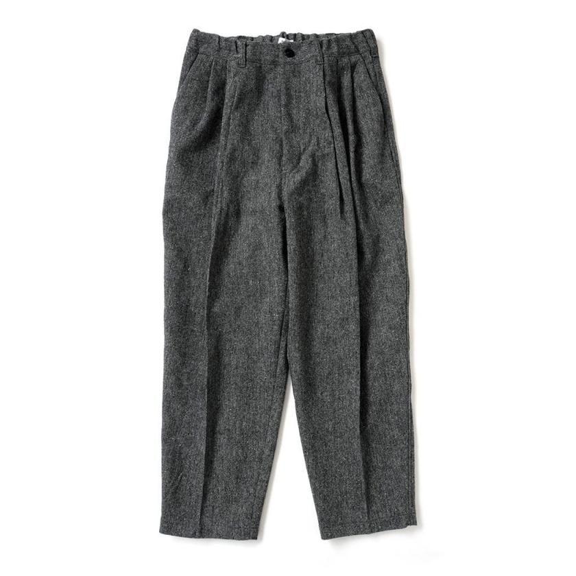 kontor / KON-PT06263 - CHARCOAL 3タック ツイードパンツ Three-pleats textured tweed slacks | 