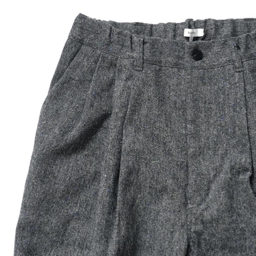 kontor / KON-PT06263 - CHARCOAL 3タック ツイードパンツ Three-pleats textured tweed slacks |  | 02