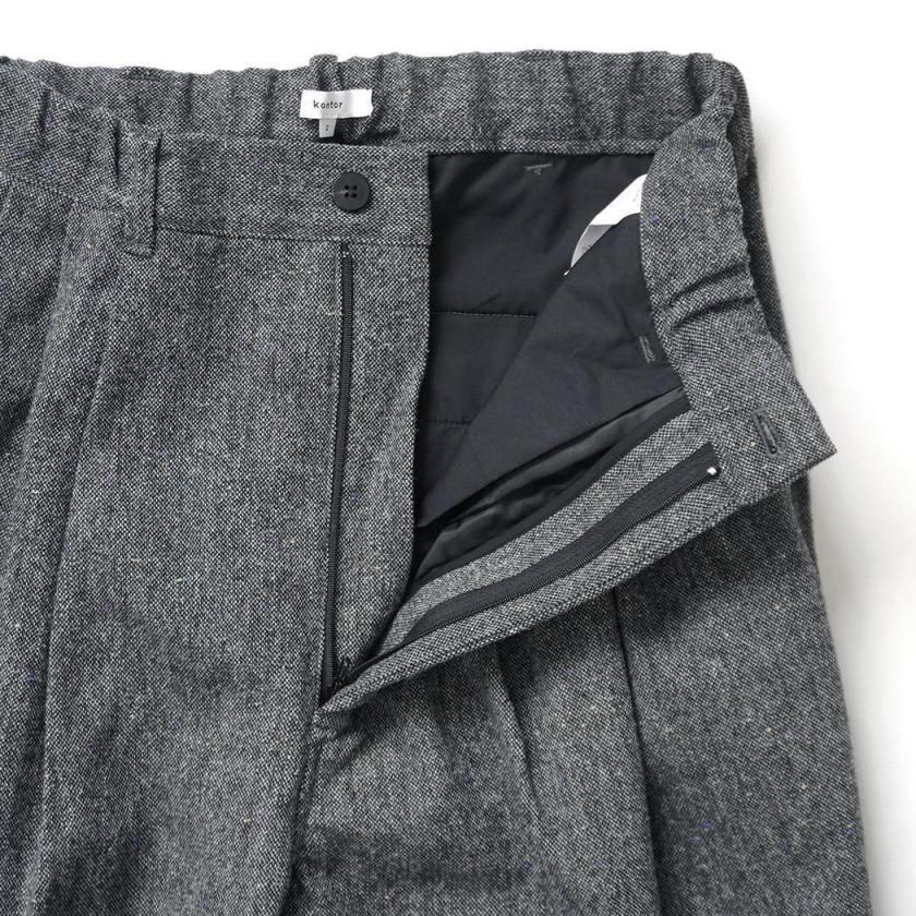 kontor / KON-PT06263 - CHARCOAL 3タック ツイードパンツ Three-pleats textured tweed slacks |  | 04