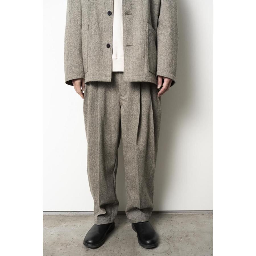 kontor / KON-PT06263 - CHARCOAL 3タック ツイードパンツ Three-pleats textured tweed slacks |  | 05