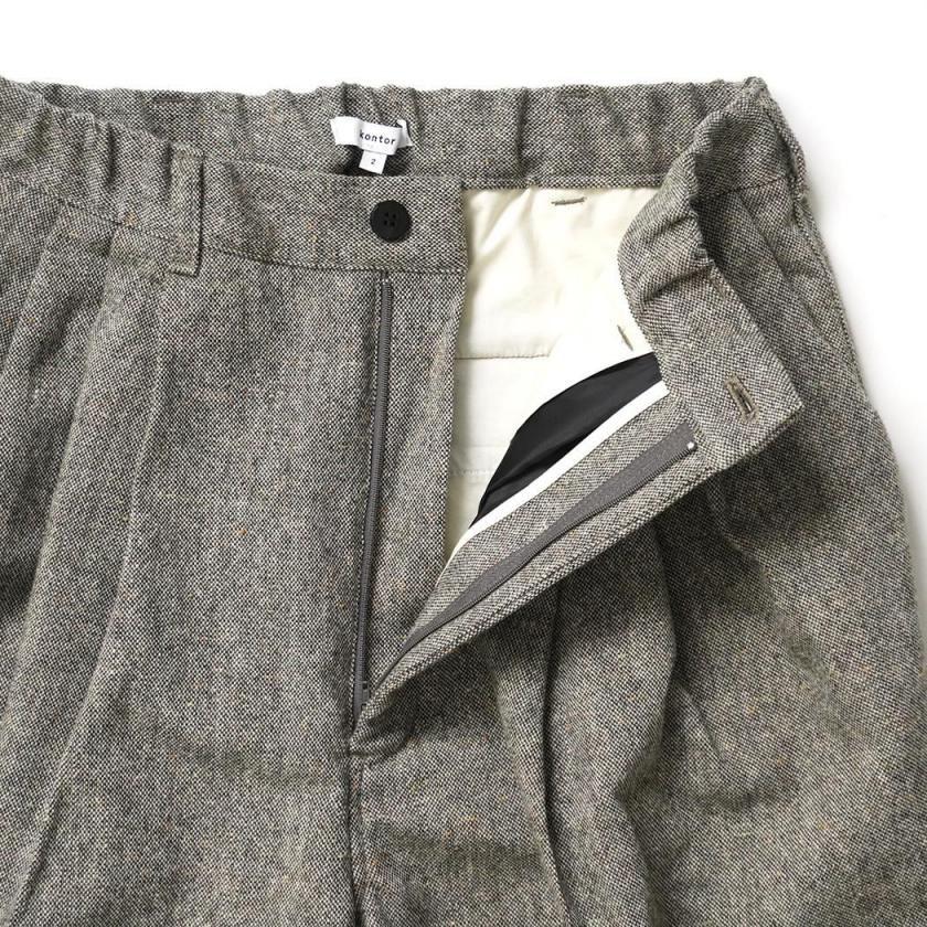 kontor / KON-PT06263 - LIGHT BROWN 3タック ツイードパンツ Three-pleats textured tweed slacks |  | 04