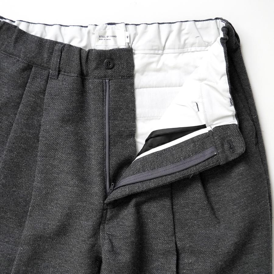 STILL BY HAND スティルバイハンド / PT07263 - GREY ウール混 ディープタックパンツ Wool mixed deep tuck pants | STILL BY HAND | 04