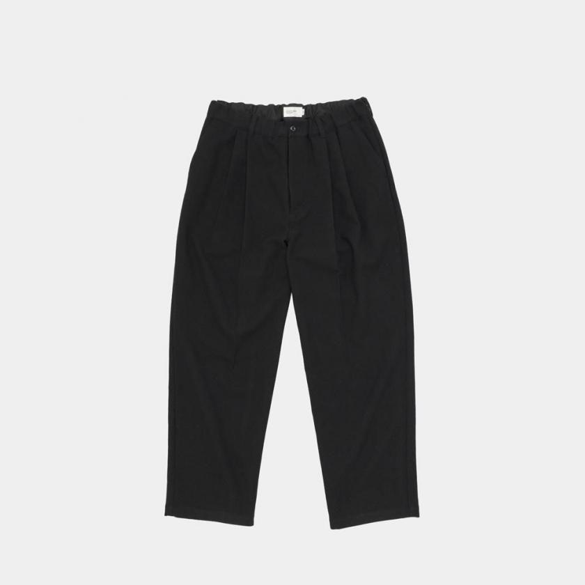 STILL BY HAND スティルバイハンド / PT07263 - BLACK ウール混 ディープタックパンツ Wool mixed deep tuck pants | STILL BY HAND