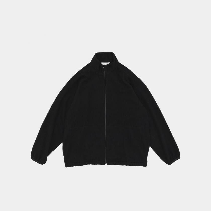 STILL BY HAND スティルバイハンド / BL04263 - BLACK ウール/カシミア ジップフロントブルゾン Cashmere mixed high neck blouson | STILL BY HAND