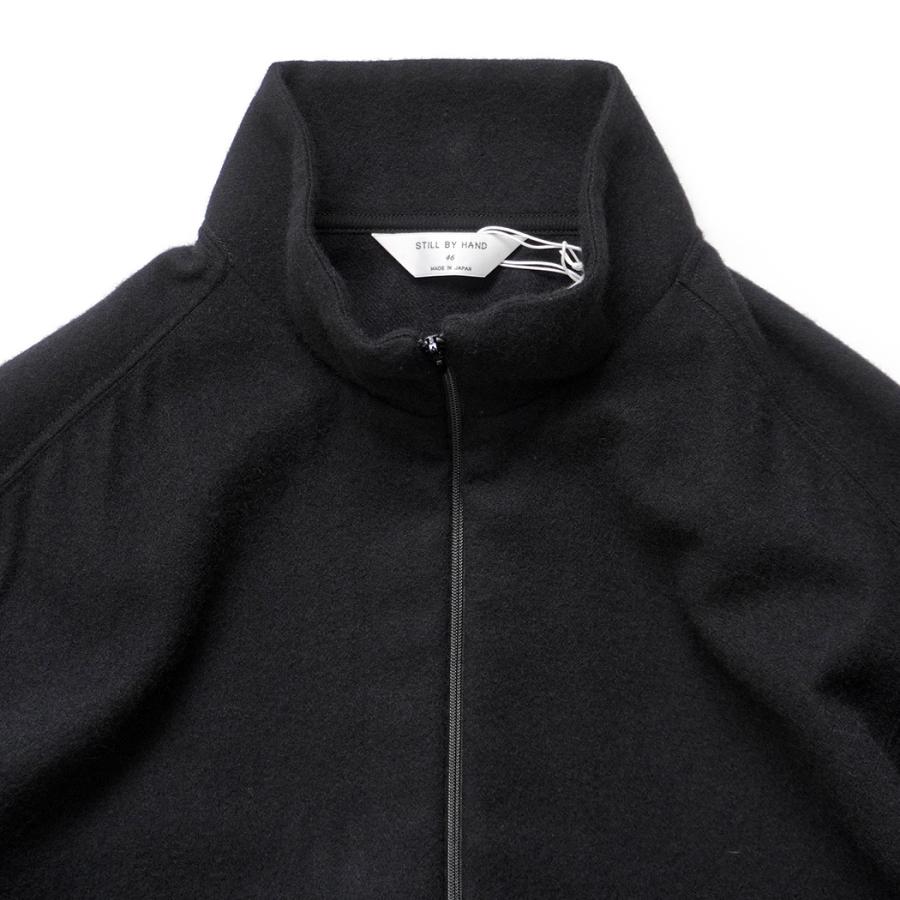 STILL BY HAND スティルバイハンド / BL04263 - BLACK ウール/カシミア ジップフロントブルゾン Cashmere mixed high neck blouson | STILL BY HAND | 02