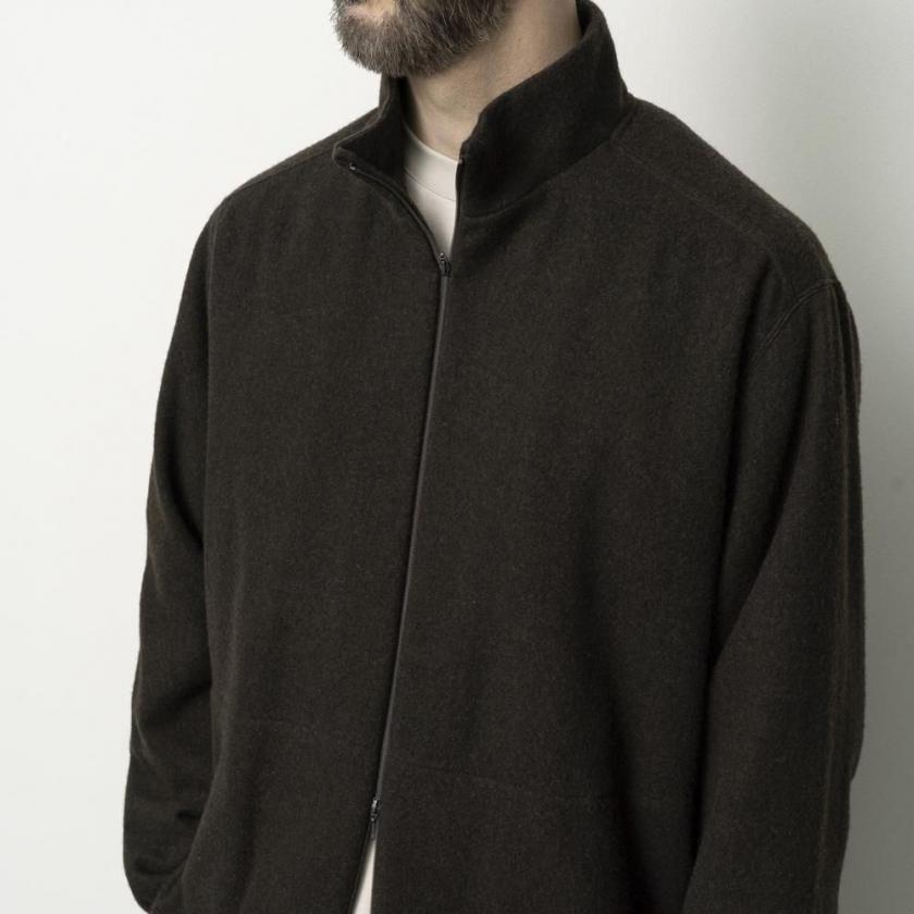 STILL BY HAND スティルバイハンド / BL04263 - BLACK ウール/カシミア ジップフロントブルゾン Cashmere mixed high neck blouson | STILL BY HAND | 07