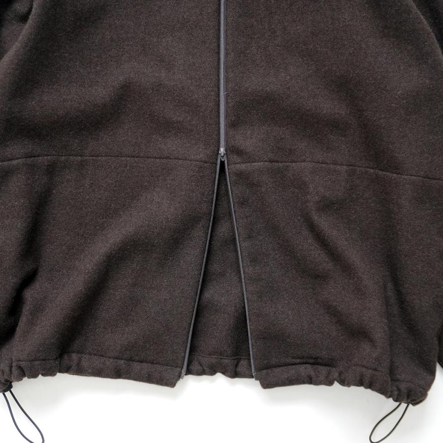 STILL BY HAND スティルバイハンド / BL04263 - DARK BROWN ウール/カシミア ジップフロントブルゾン Cashmere mixed high neck blouson | STILL BY HAND | 04