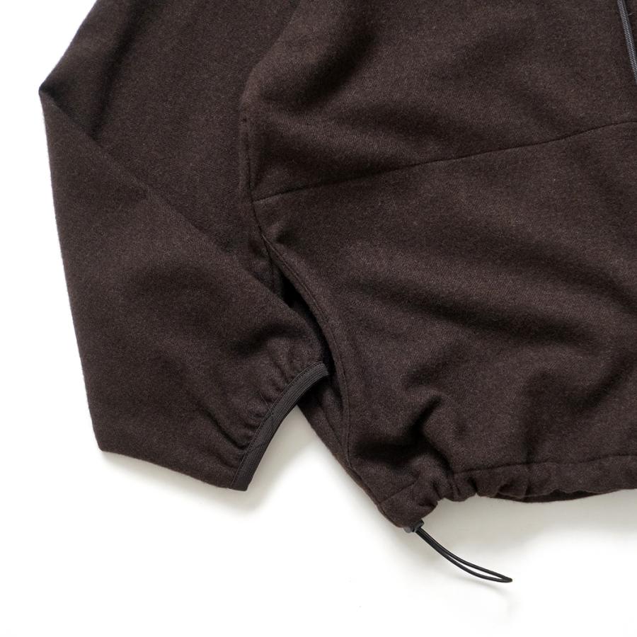 STILL BY HAND スティルバイハンド / BL04263 - DARK BROWN ウール/カシミア ジップフロントブルゾン Cashmere mixed high neck blouson | STILL BY HAND | 03