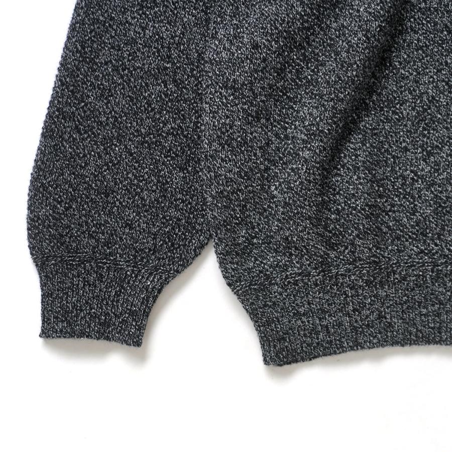 STILL BY HAND スティルバイハンド / KN04263 - MELANGE BLACK ウール／シルク メランジ クルーネックプルオーバー 7G melange pullover | STILL BY HAND | 03