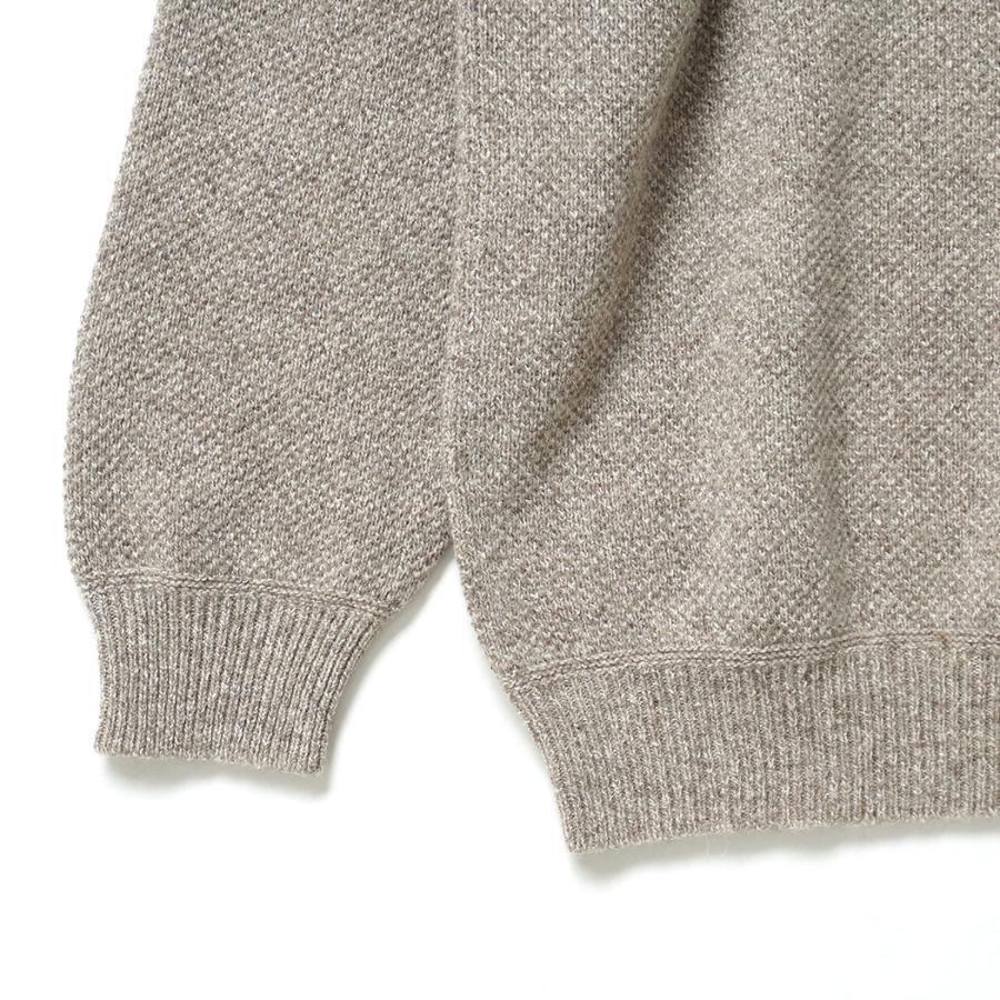 STILL BY HAND スティルバイハンド / KN04263 - MELANGE BEIGE ウール／シルク メランジ クルーネックプルオーバー 7G melange pullover | STILL BY HAND | 03