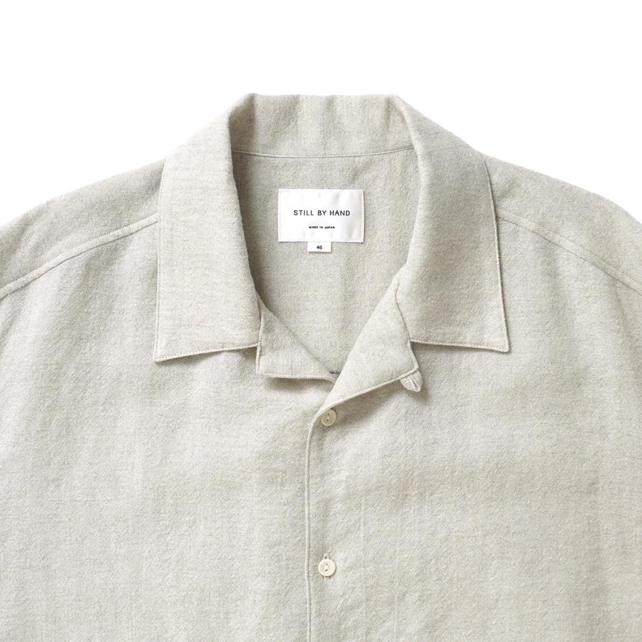 STILL BY HAND スティルバイハンド / SH03264 - TAUPE リネン／ウール オープンカラー オーバーシャツ | STILL BY HAND | 02