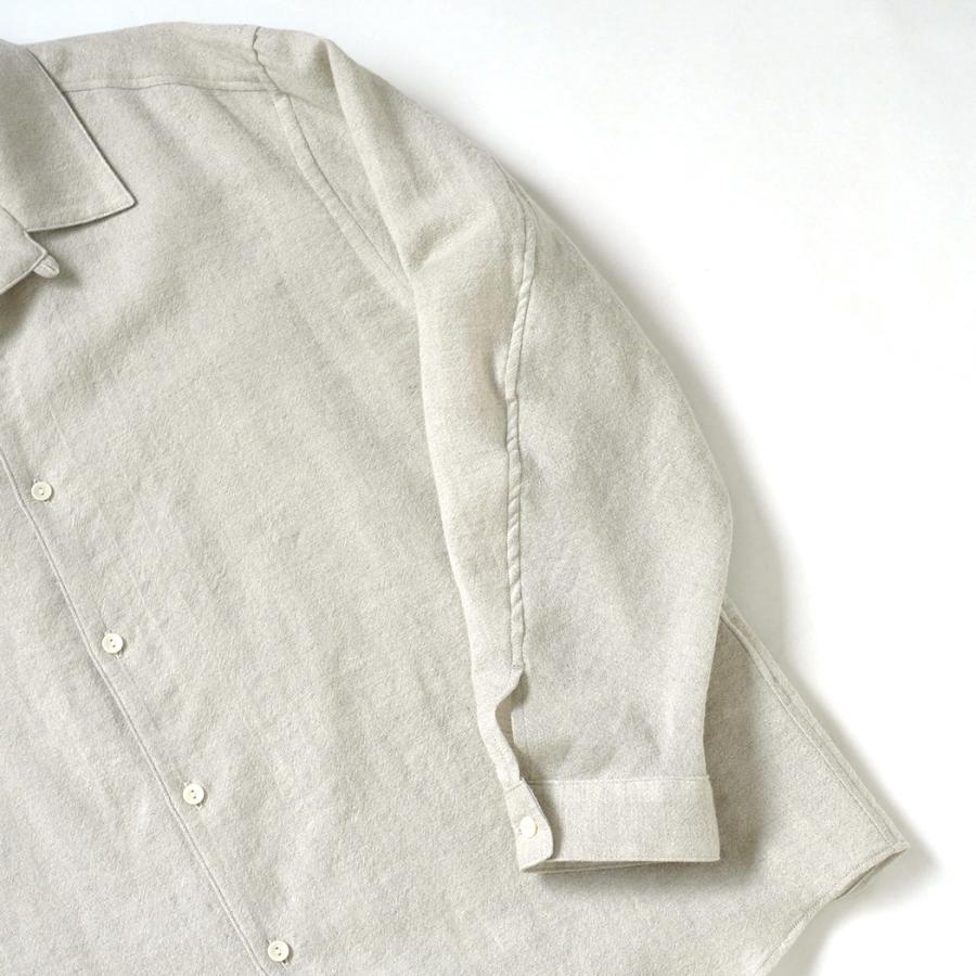 STILL BY HAND スティルバイハンド / SH03264 - TAUPE リネン／ウール オープンカラー オーバーシャツ | STILL BY HAND | 03