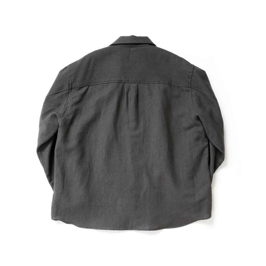 STILL BY HAND スティルバイハンド / SH03264 - BROWN CHARCOAL リネン／ウール オープンカラー オーバーシャツ | STILL BY HAND | 01