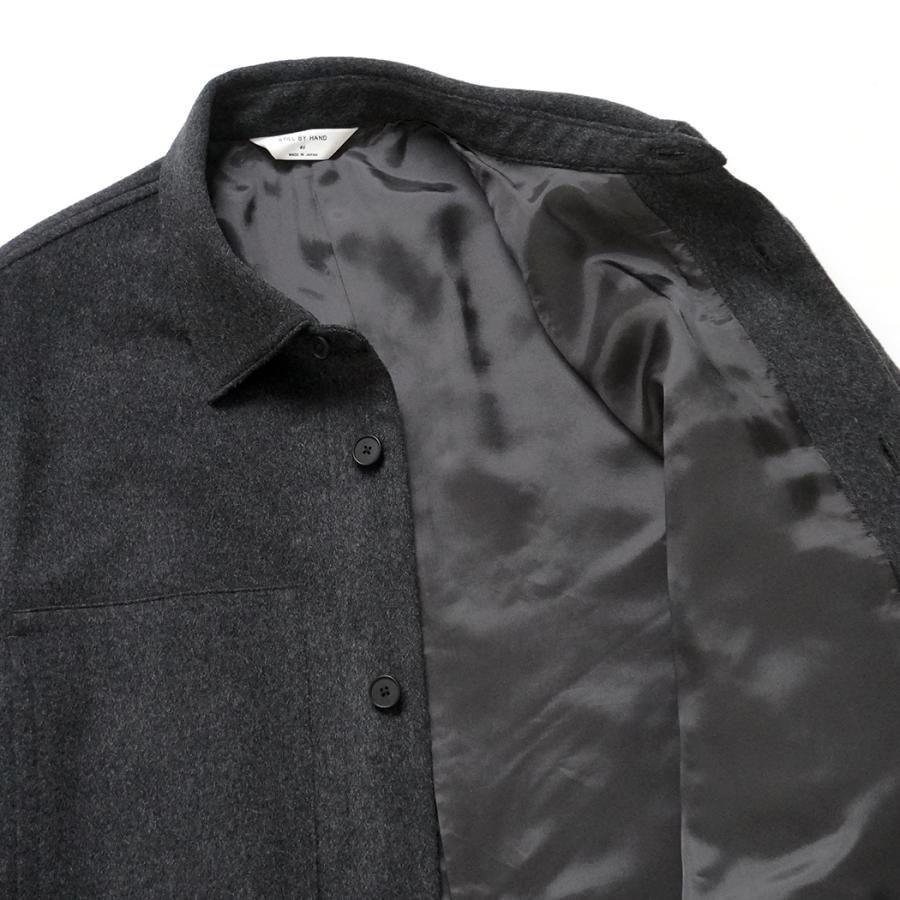 STILL BY HAND スティルバイハンド / BL04264 - CHARCOAL ウール シャツジャケット | STILL BY HAND | 05