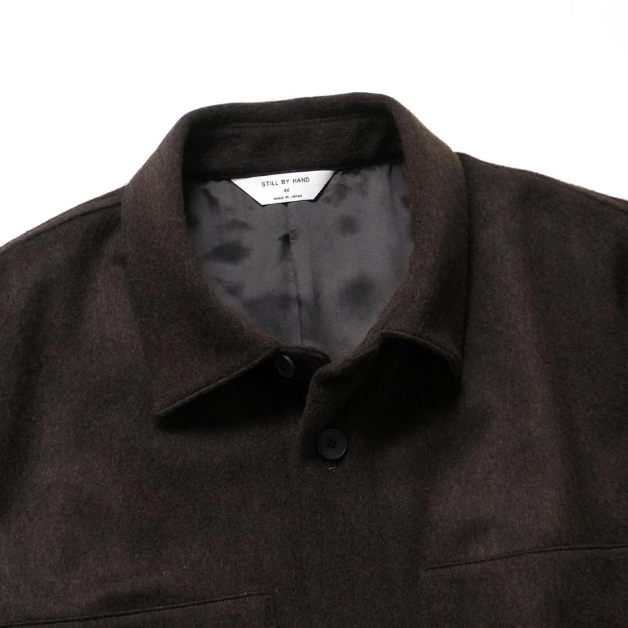 STILL BY HAND スティルバイハンド / BL04264 - DARK BROWN ウール シャツジャケット | STILL BY HAND | 02