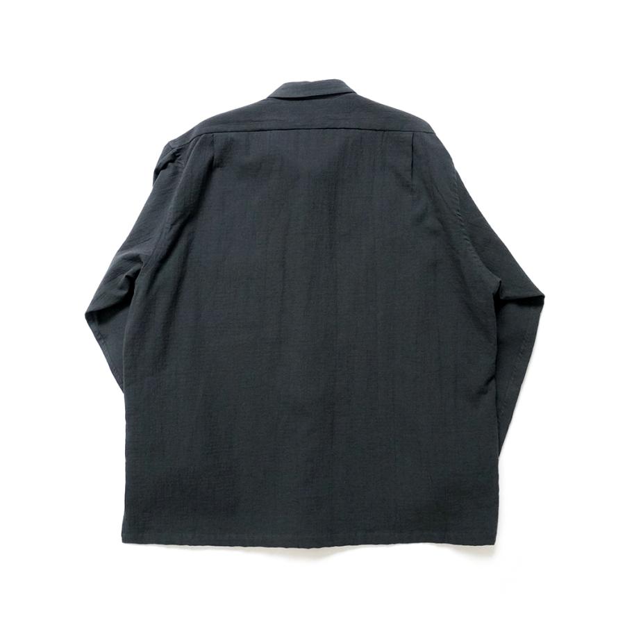 STILL BY HAND スティルバイハンド / SH02264 - BLUE CHARCOAL コットン／ウール プルオーバーシャツ | STILL BY HAND | 01