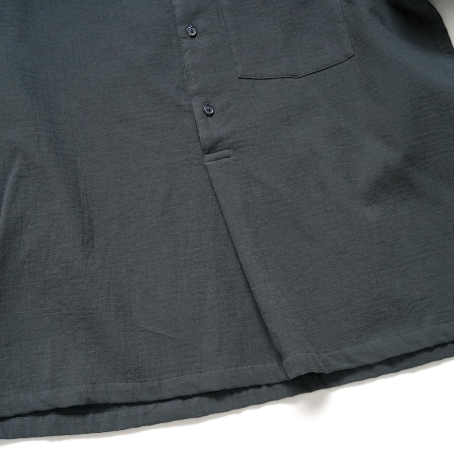 STILL BY HAND スティルバイハンド / SH02264 - BLUE CHARCOAL コットン／ウール プルオーバーシャツ | STILL BY HAND | 04
