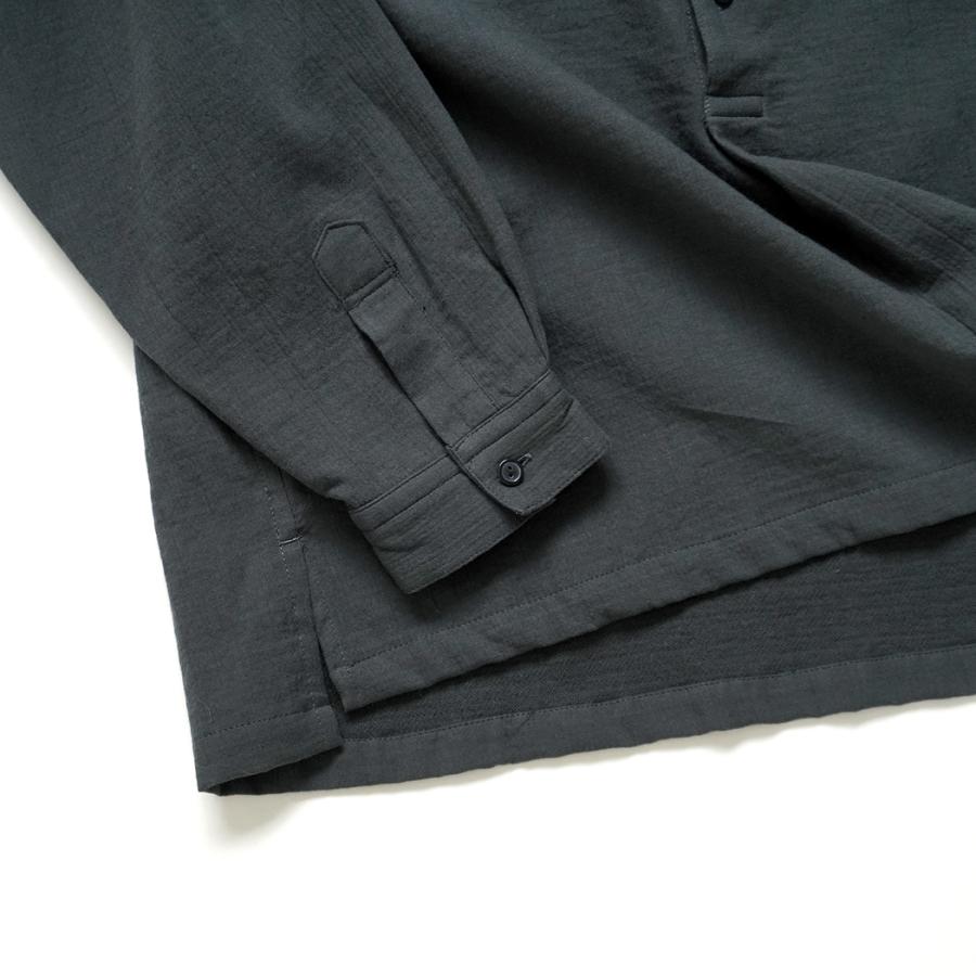 STILL BY HAND スティルバイハンド / SH02264 - BLUE CHARCOAL コットン／ウール プルオーバーシャツ | STILL BY HAND | 03