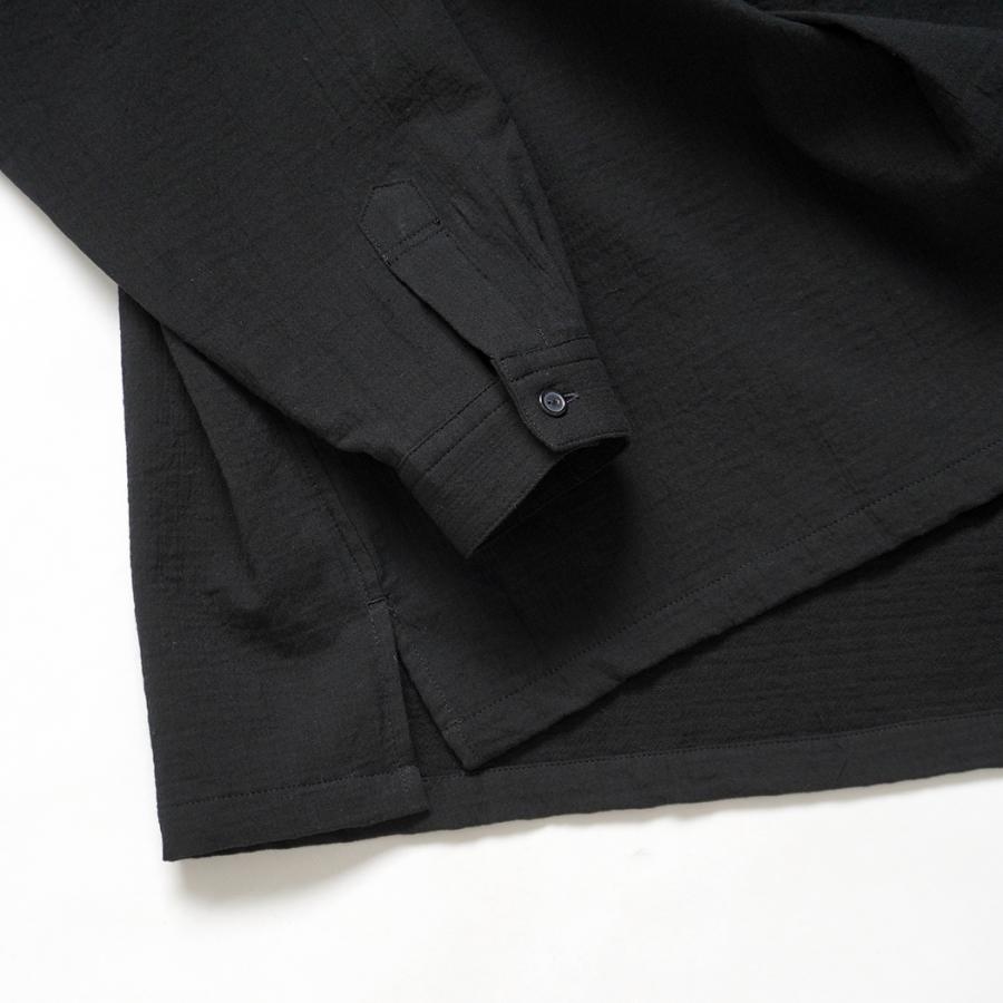 STILL BY HAND スティルバイハンド / SH02264 - BLACK コットン／ウール プルオーバーシャツ | STILL BY HAND | 03