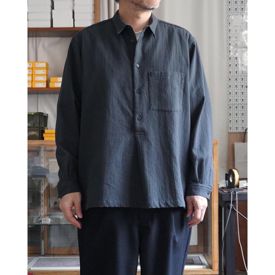 STILL BY HAND スティルバイハンド / SH02264 - BLACK コットン／ウール プルオーバーシャツ | STILL BY HAND | 08