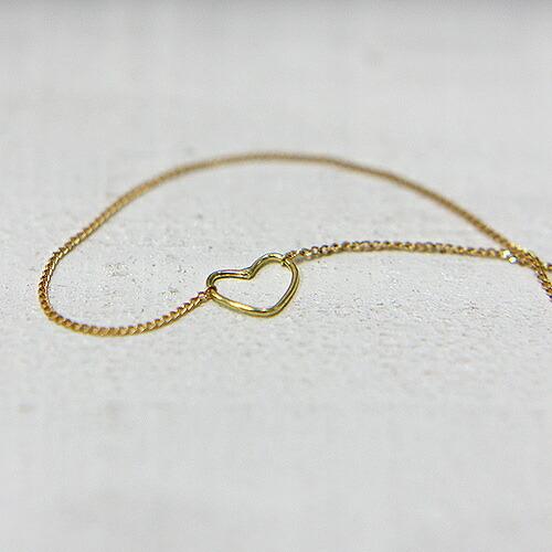 イロンデール エペパン hirondelle et pepin / k18 hv-9-2-104 ワイヤーハートブレスレット レディース ギフト プレゼント ブレスレット アクセ… | hirondelle | 01