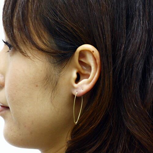 【廃番商品】hirondelle et pepin (イロンデールエペパン) / k18 h-p-7-2-92 フーププレーンピアス（両耳タイプ） | hirondelle | 01